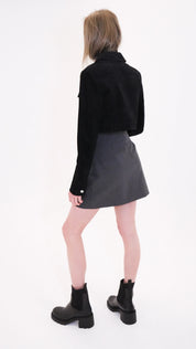 Cropped Jacke aus Veloursleder