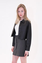 Cropped jacket made of vegan leather