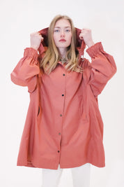 Minimalist hooded trench jacket