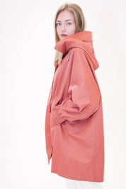 Minimalist hooded trench jacket