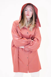 Minimalist hooded trench jacket