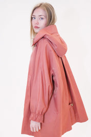 Minimalist hooded trench jacket