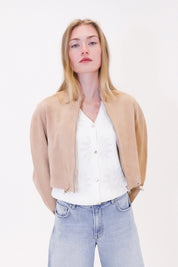 Kurze Velourslederjacke