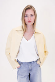 Cropped jacket made of vegan leather