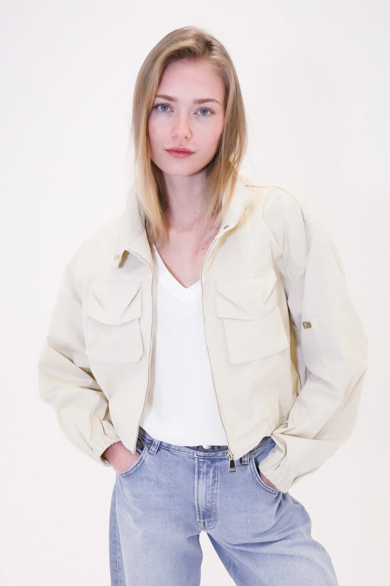 Cropped cotton jacket