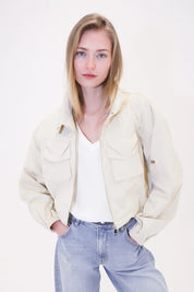 Cropped cotton jacket