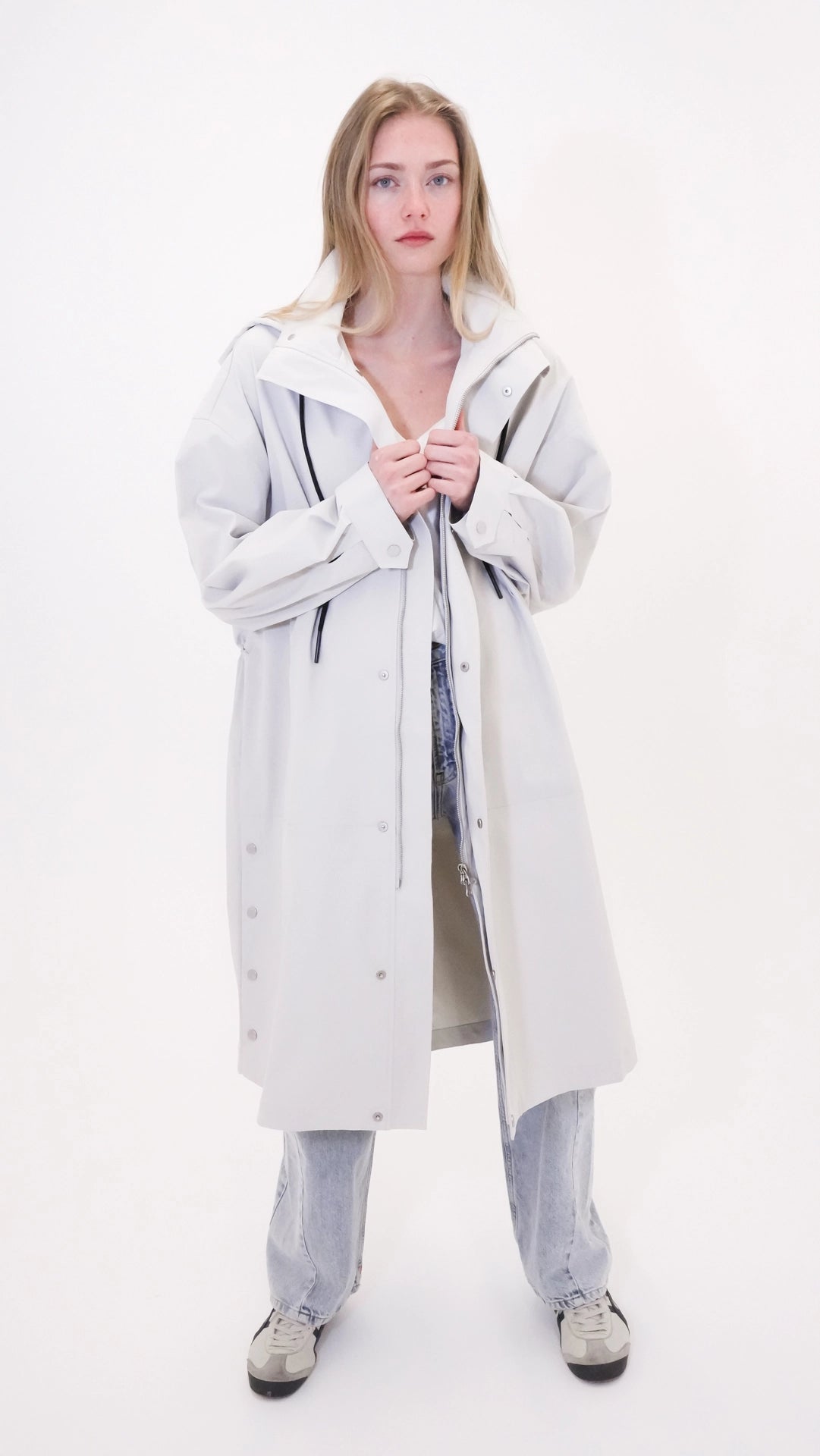 Modern raincoat with hood