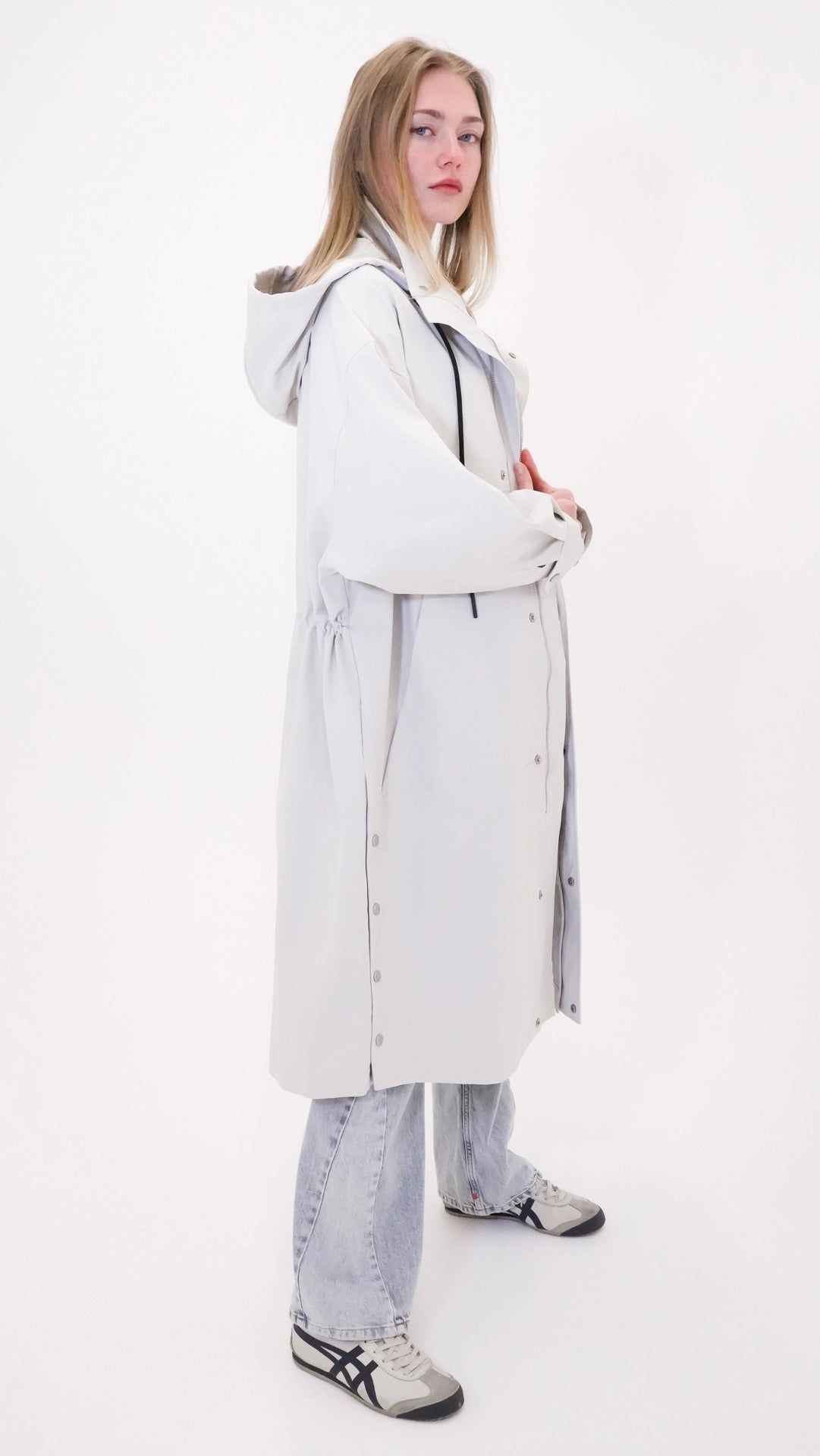 Modern raincoat with hood