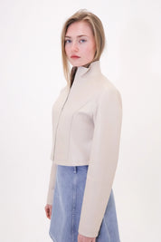 Short leather jacket