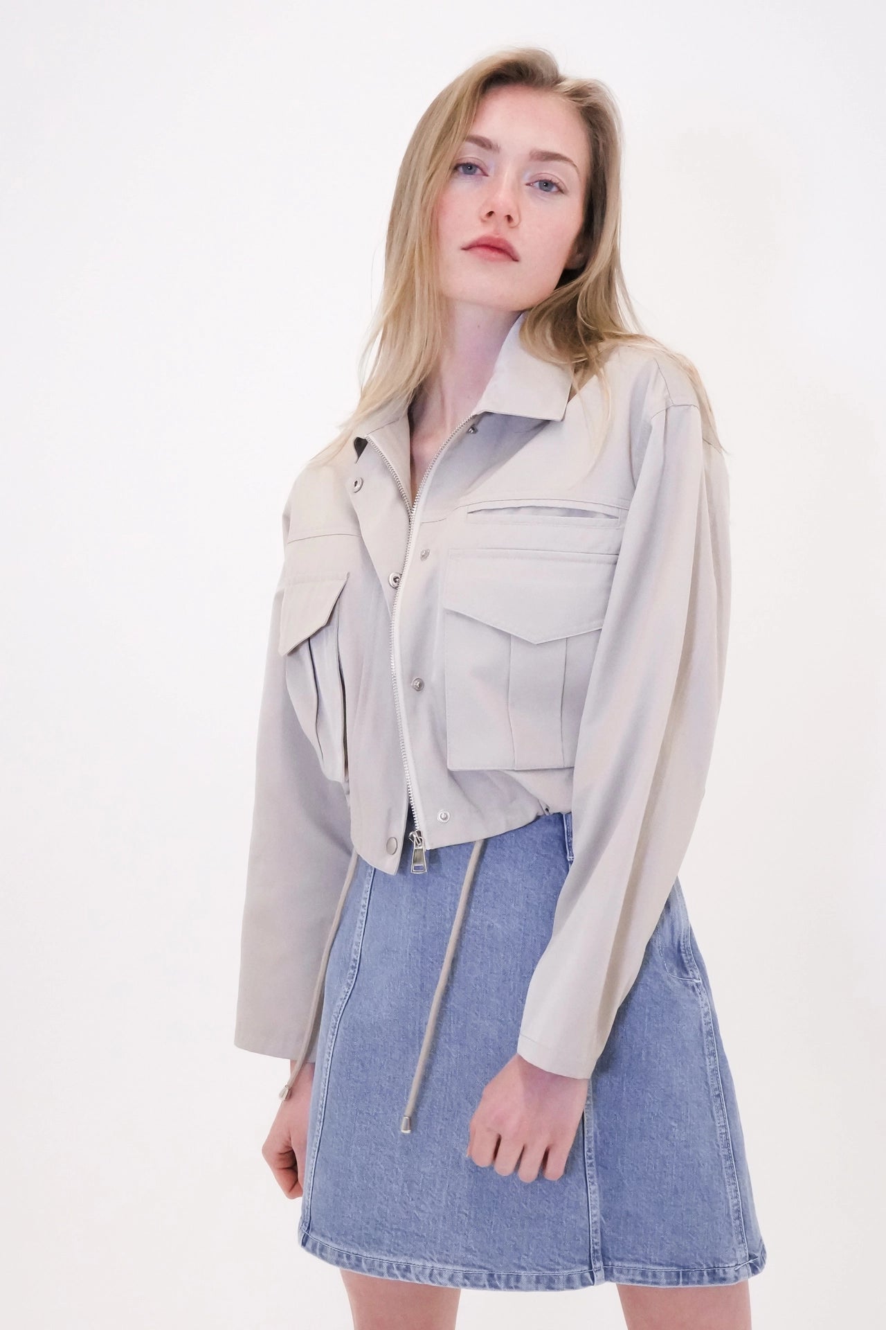 Cropped utility jacket