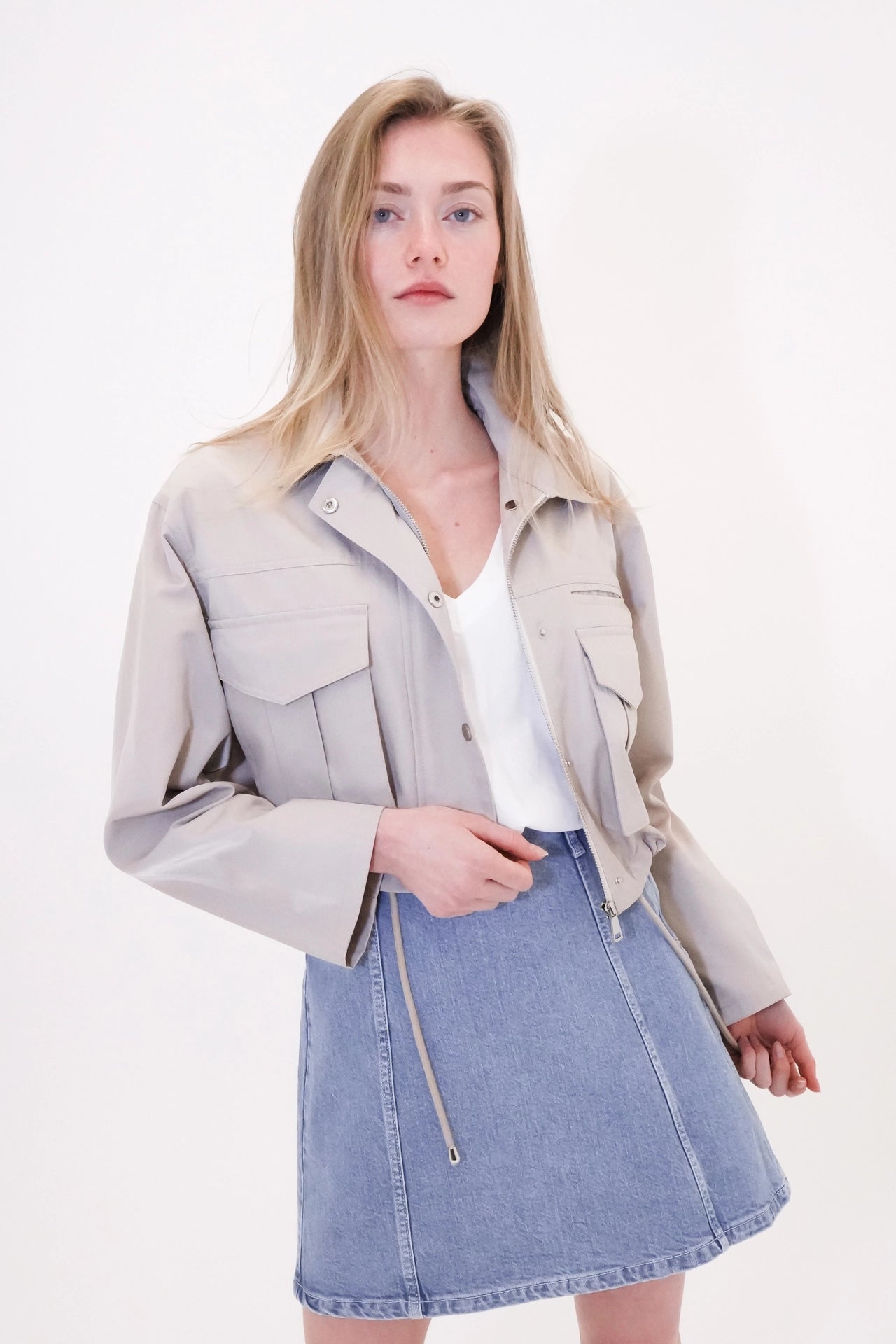 Cropped utility jacket