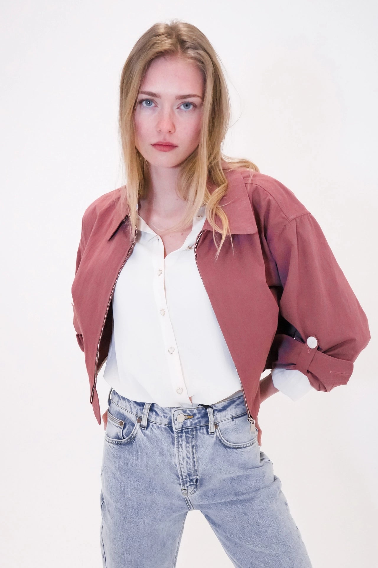 Cropped cotton jacket