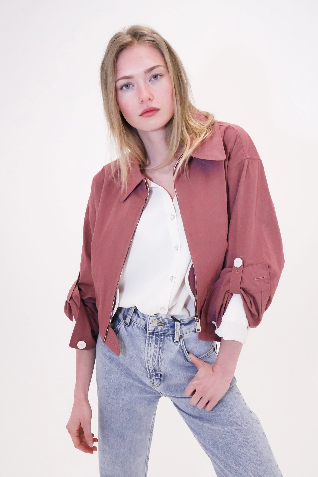 Cropped cotton jacket