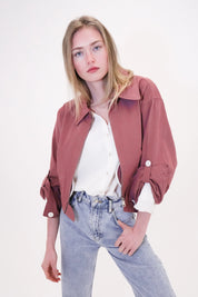 Cropped cotton jacket