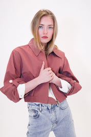 Cropped cotton jacket