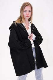 Minimalist hooded trench jacket