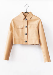 Cropped leather jacket