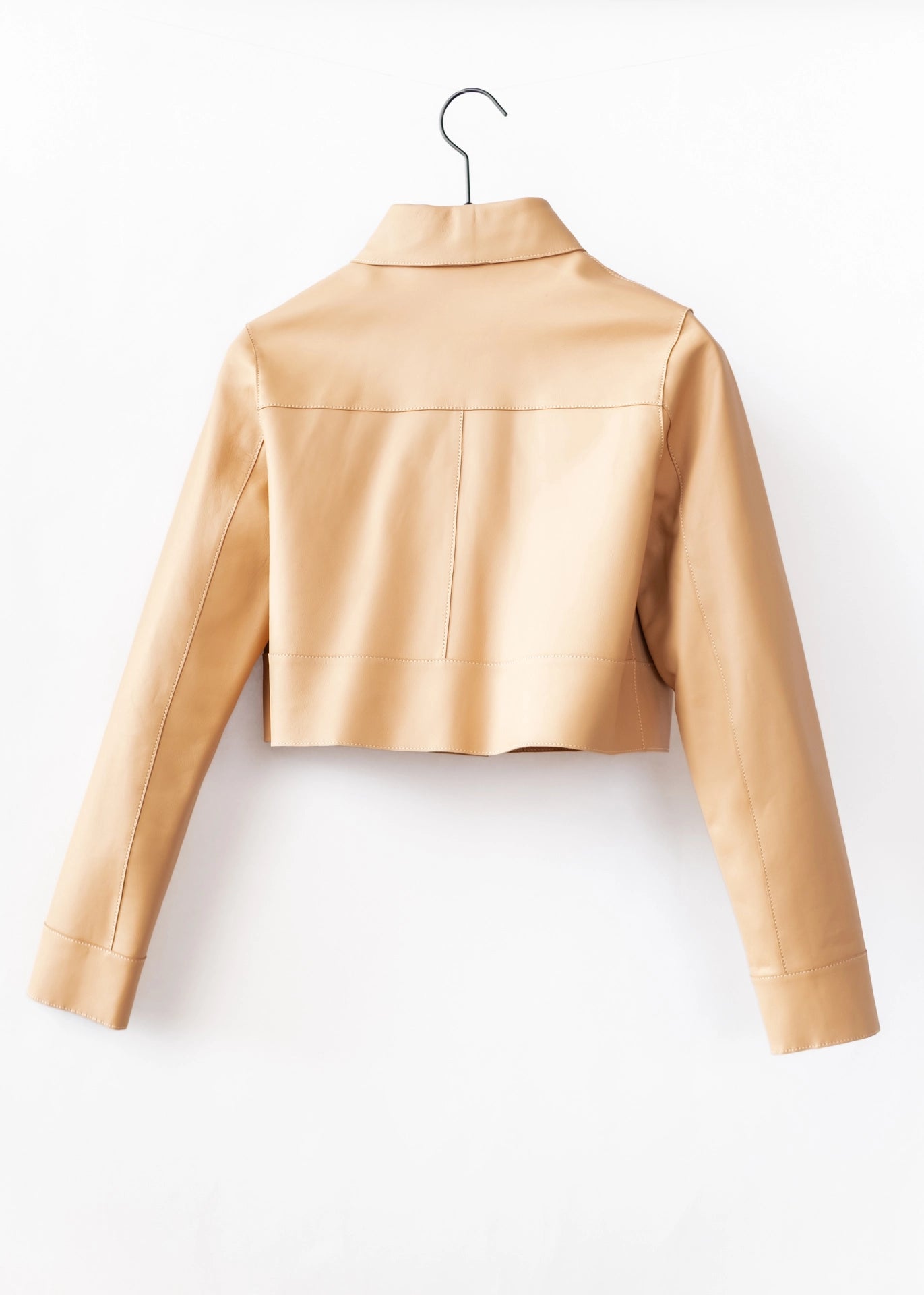 Cropped leather jacket