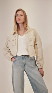 Cropped cotton jacket