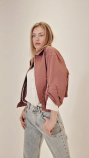 Cropped cotton jacket