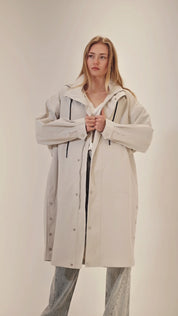 Modern raincoat with hood