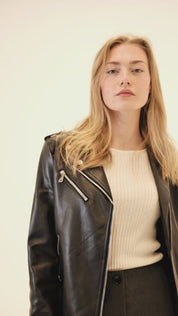 vegan leather biker jacket
