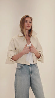 Cropped cotton jacket