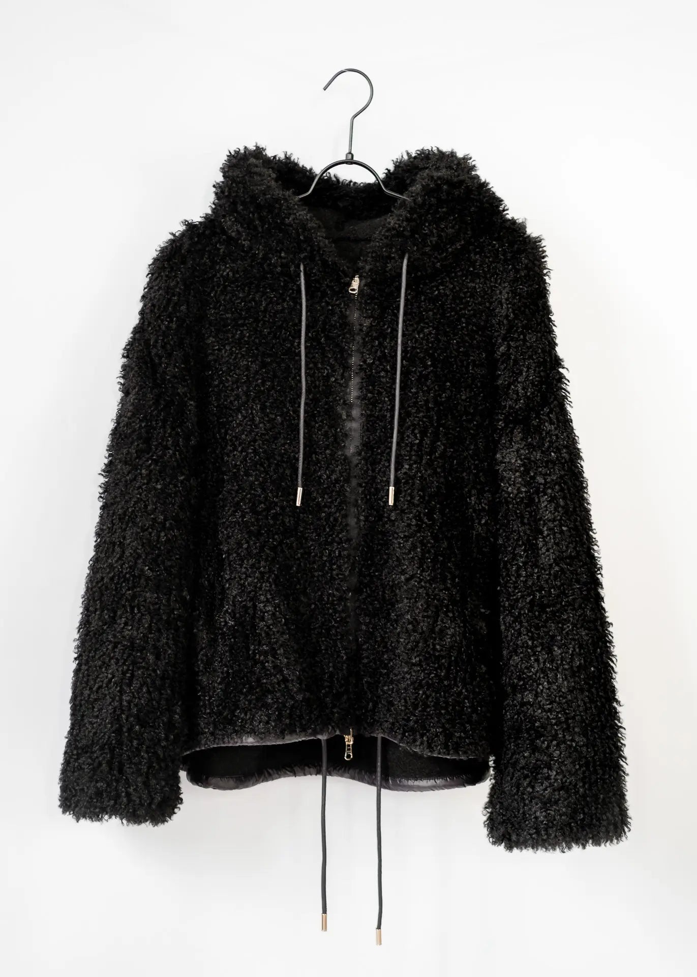 Curly Faux Fur Jacke mit Kapuze