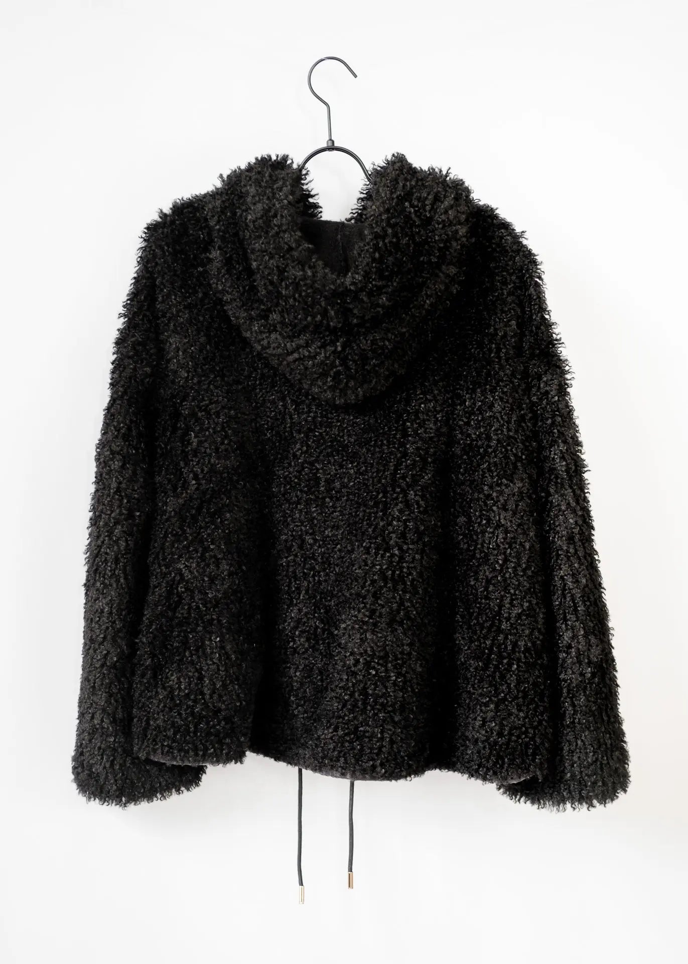 Curly Faux Fur Jacke mit Kapuze