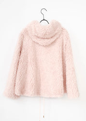 Curly Faux Fur Jacke mit Kapuze