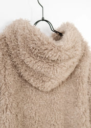 Curly Faux Fur Jacke mit Kapuze