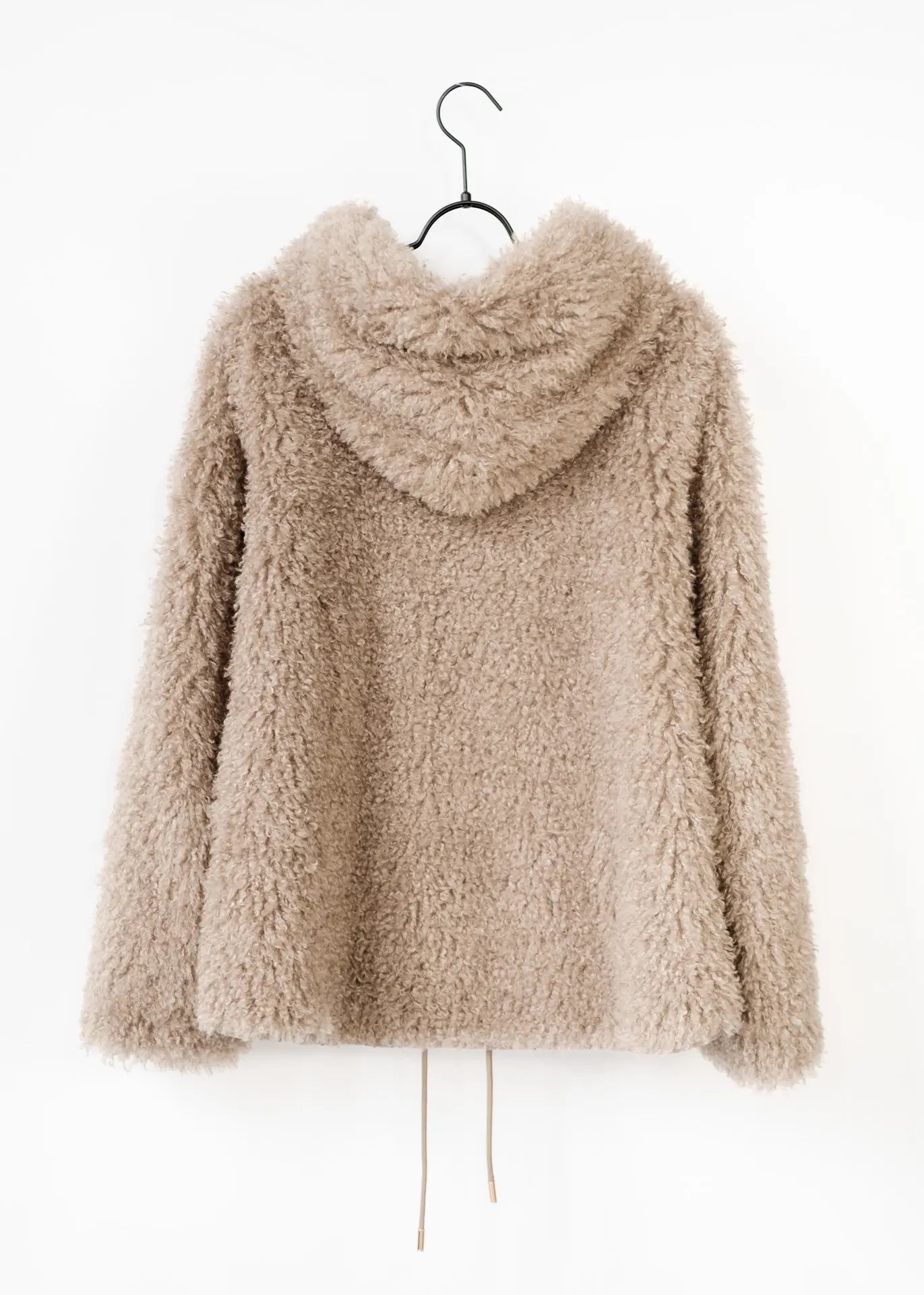 Curly Faux Fur Jacke mit Kapuze