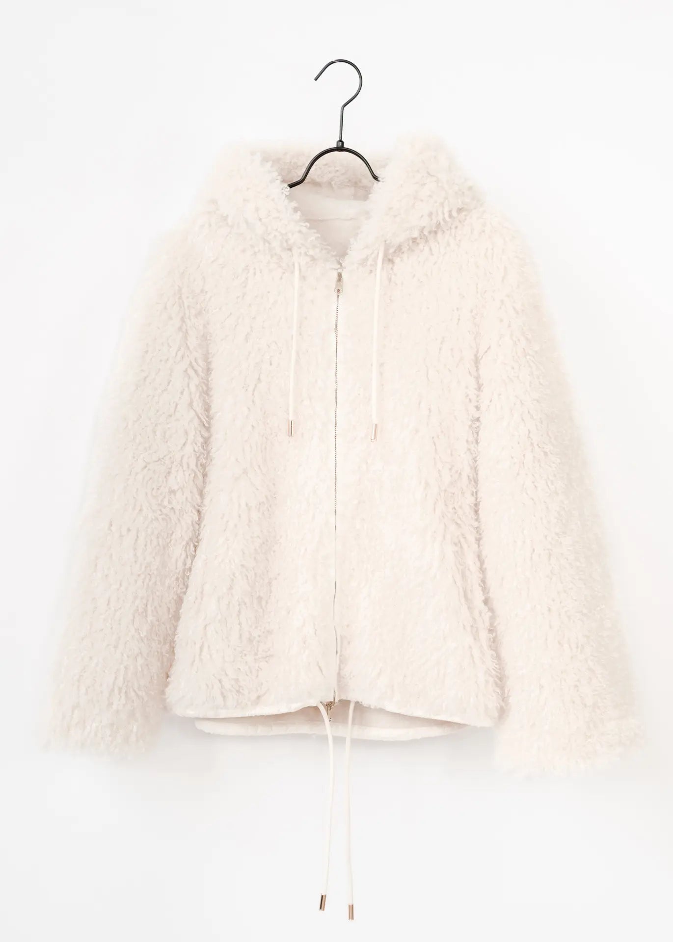 Curly Faux Fur Jacke mit Kapuze