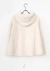 Curly Faux Fur Jacke mit Kapuze