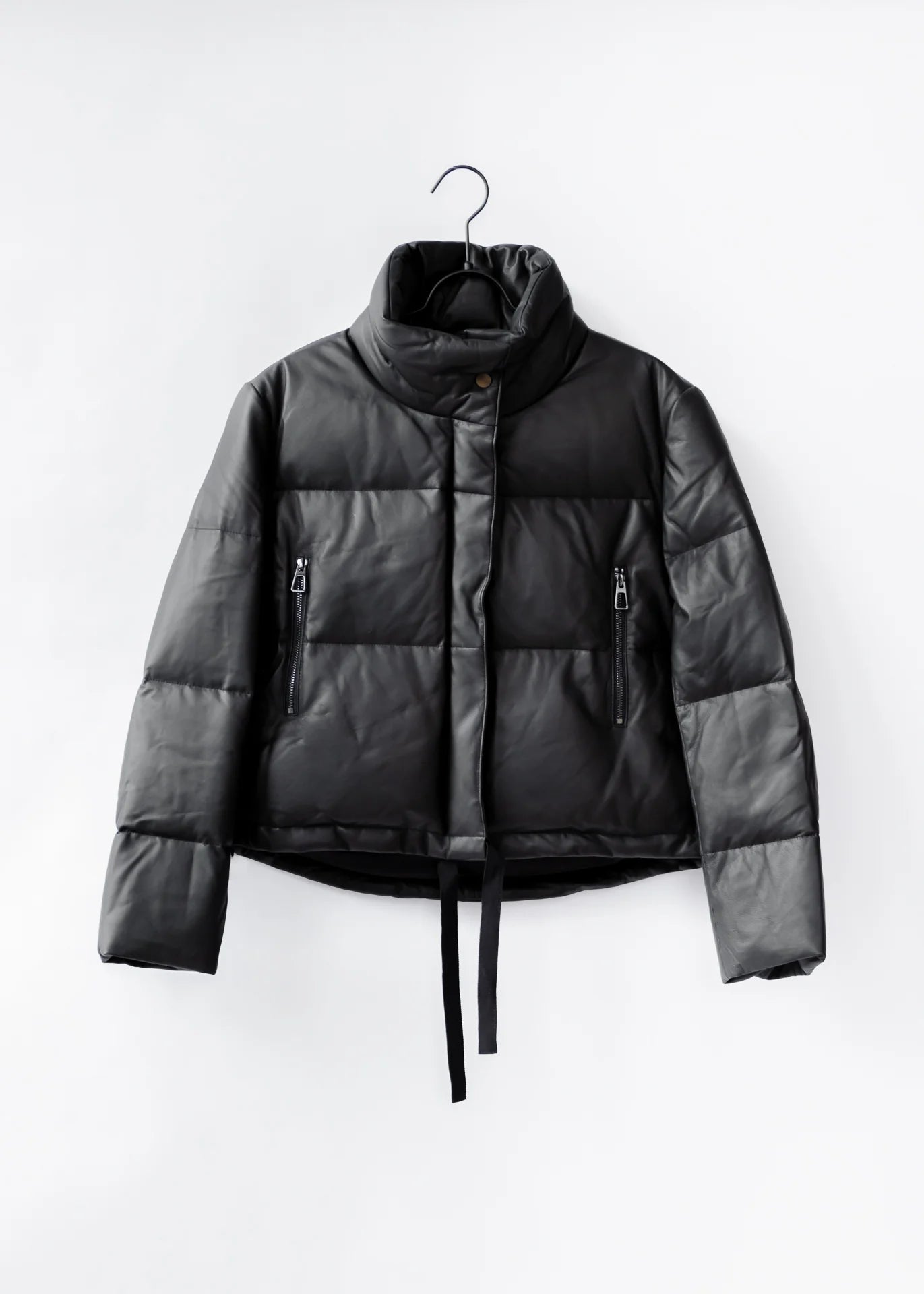 Leder Daunenjacke