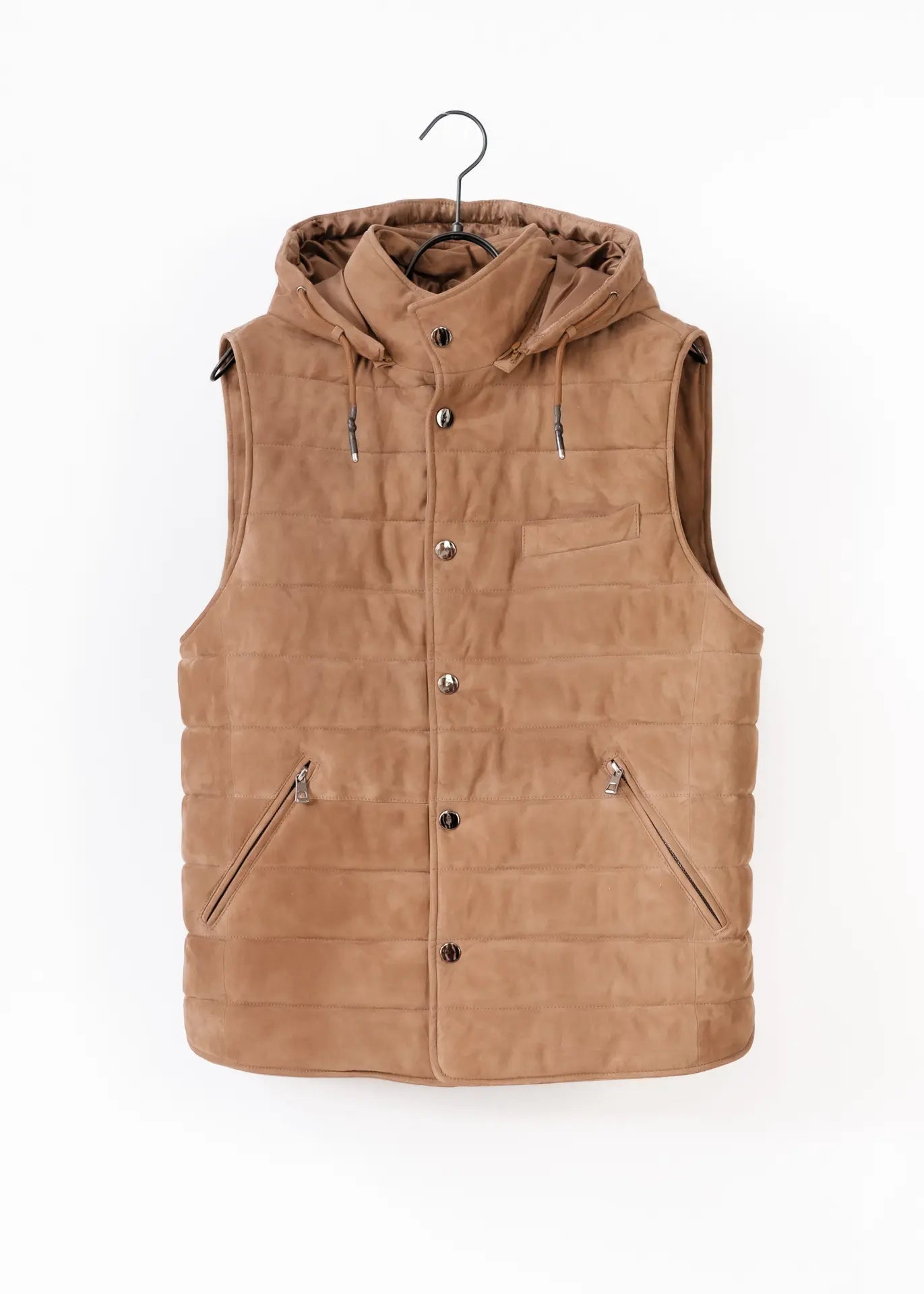 Wildleder Gilet mit Kapuze