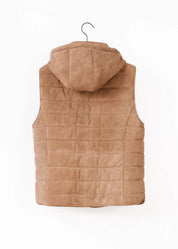 Wildleder Gilet mit Kapuze