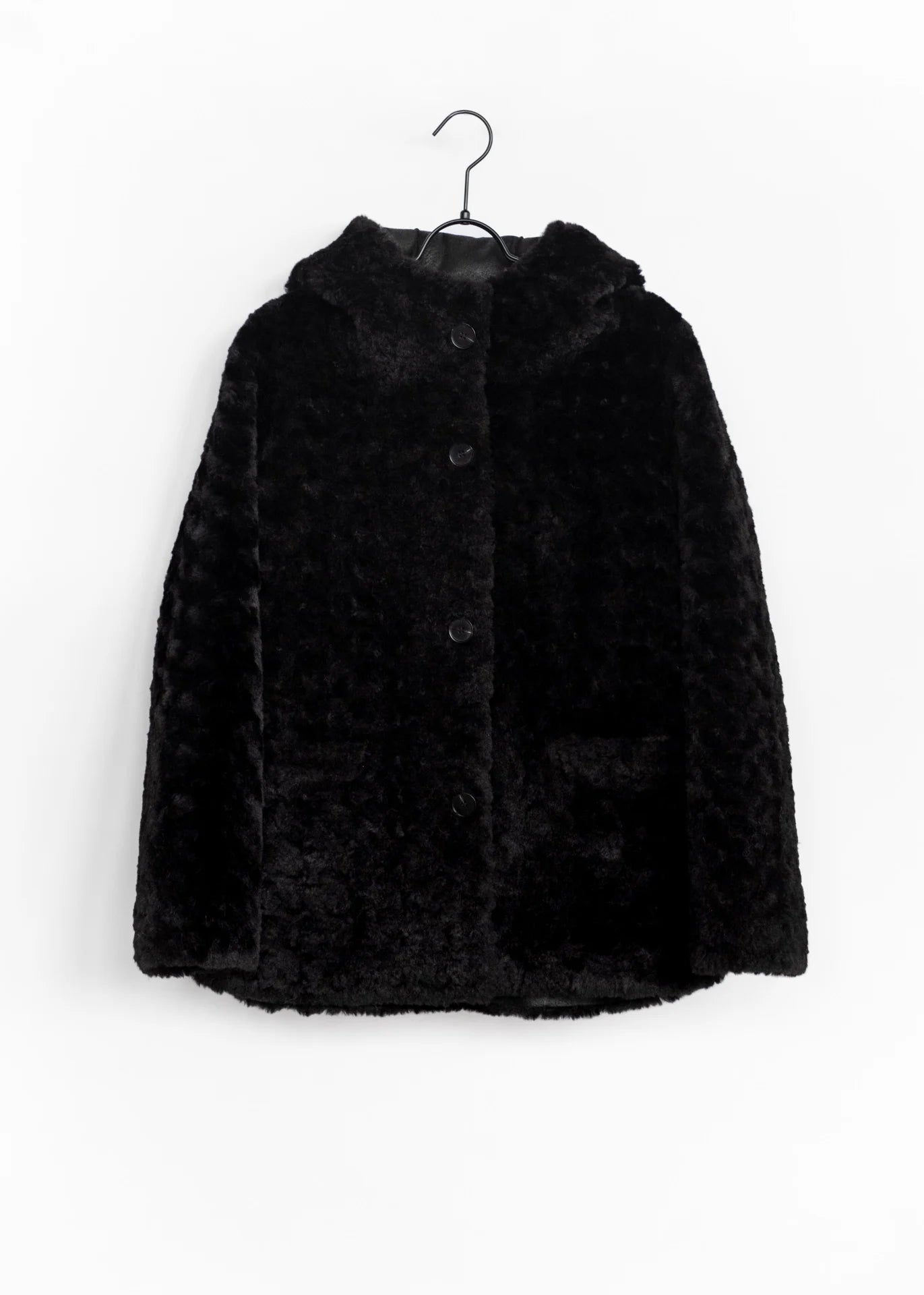 Veste teddy longue à capuche