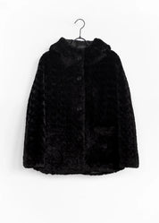 Veste teddy longue à capuche