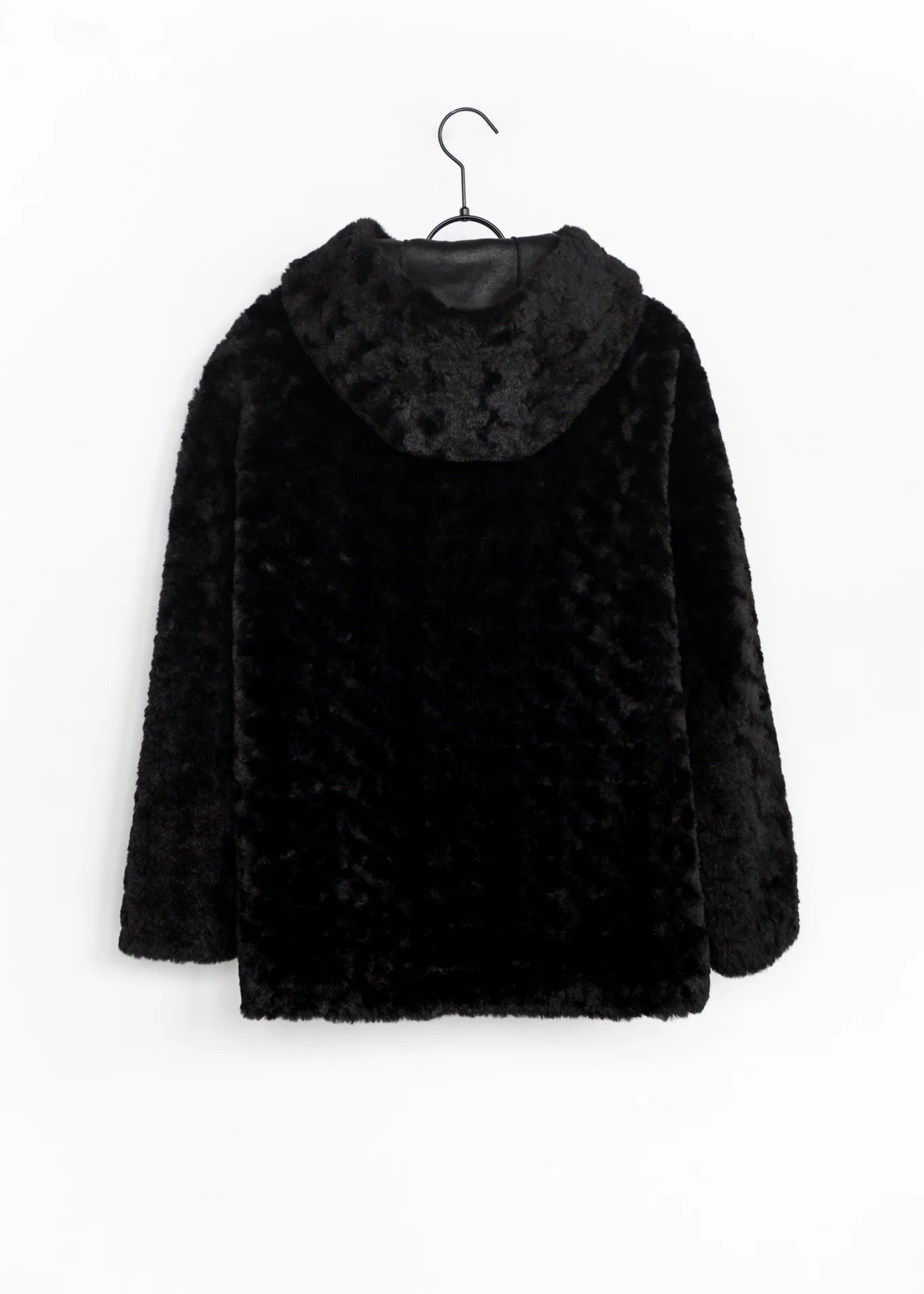 Veste teddy longue à capuche