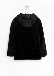 Veste teddy longue à capuche