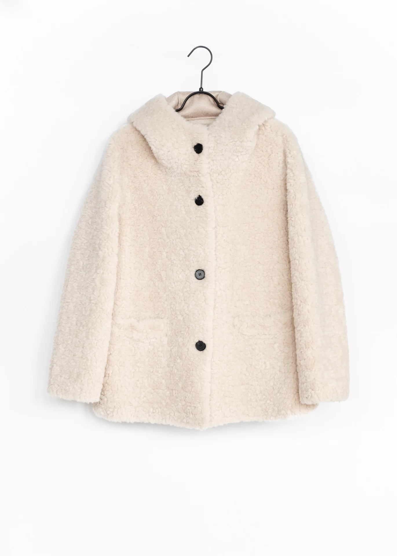 Veste teddy longue à capuche