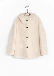 Veste teddy longue à capuche