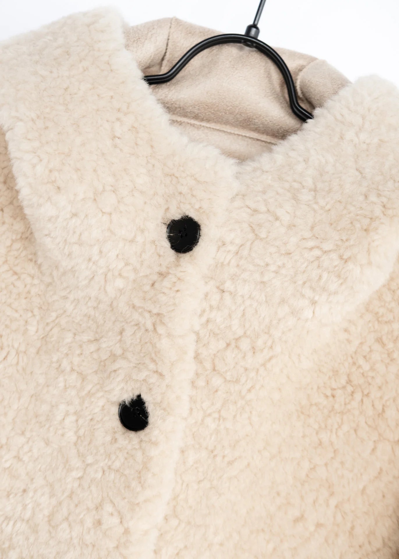 Veste teddy longue à capuche