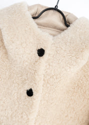 Veste teddy longue à capuche