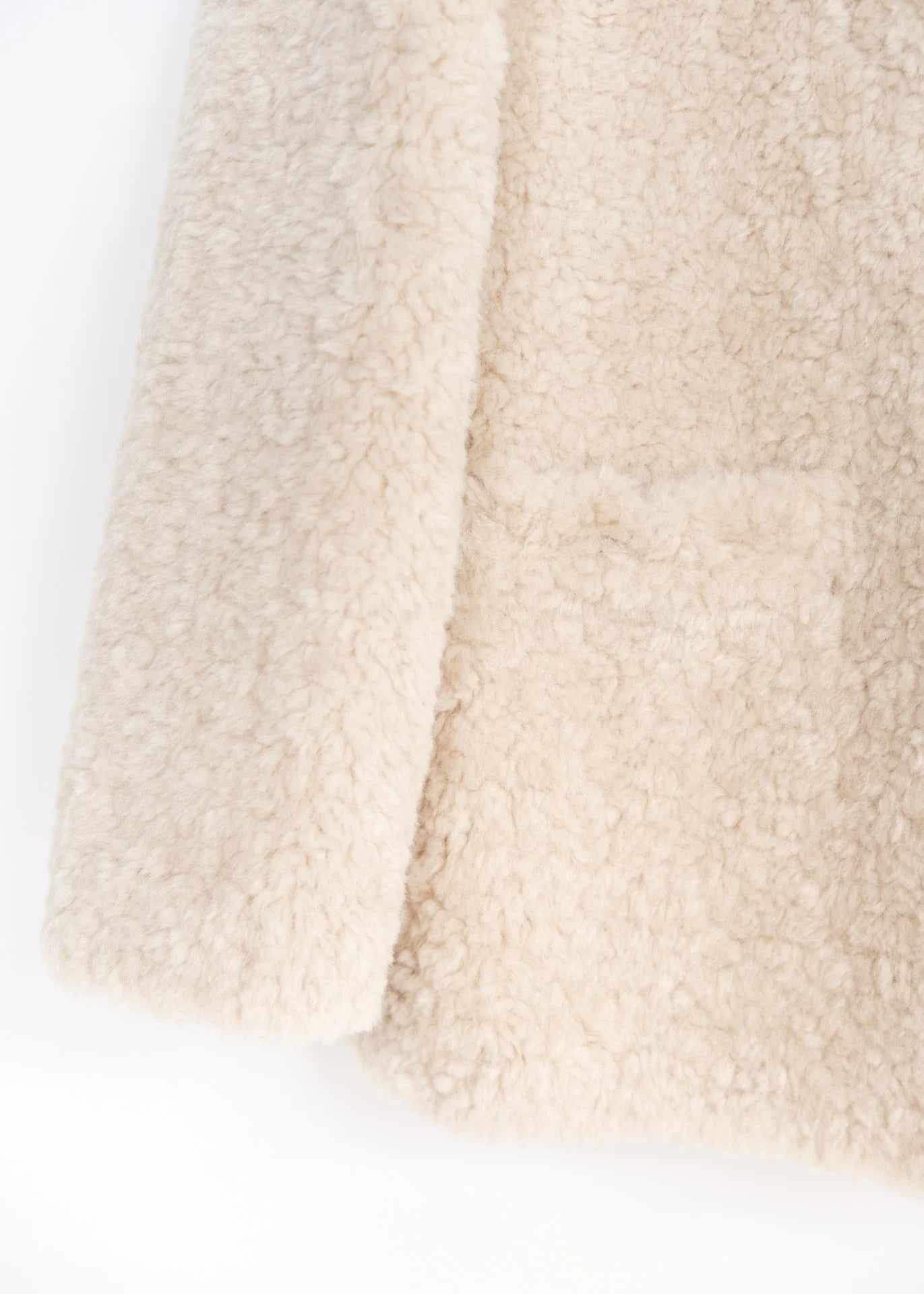 Veste teddy longue à capuche