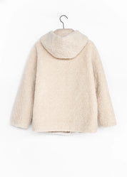 Veste teddy longue à capuche