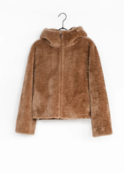 Veste teddy à capuche