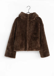 Veste teddy à capuche