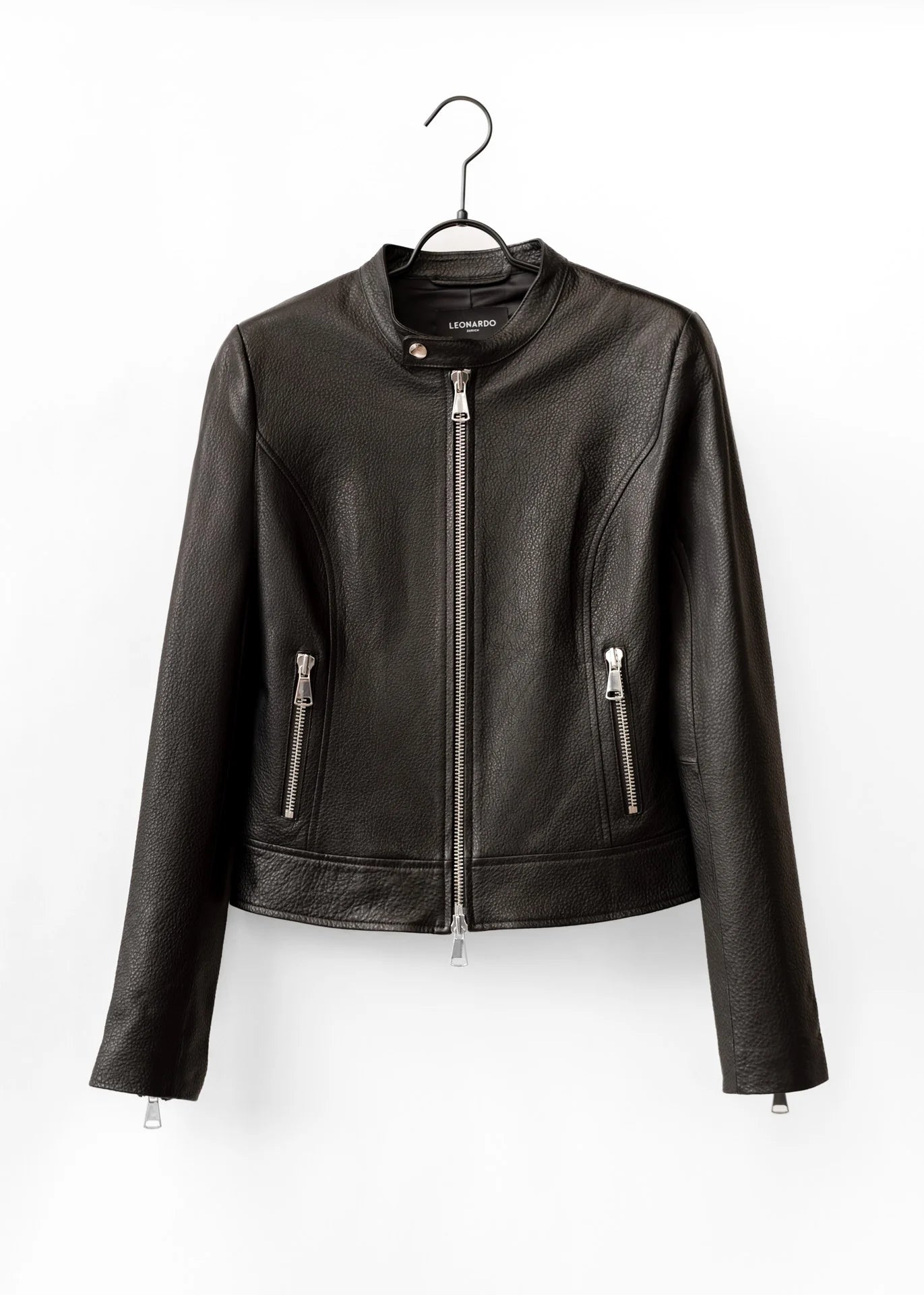 Lederjacke mit Stehkragen
